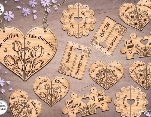 Paquete de llaveros para pareja del Día de la Madre
