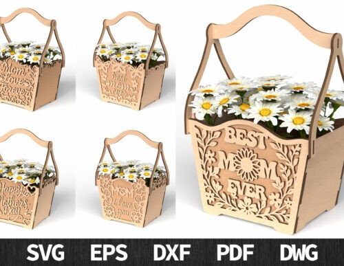 Paquete de cesta de flores para el Día de la Madre