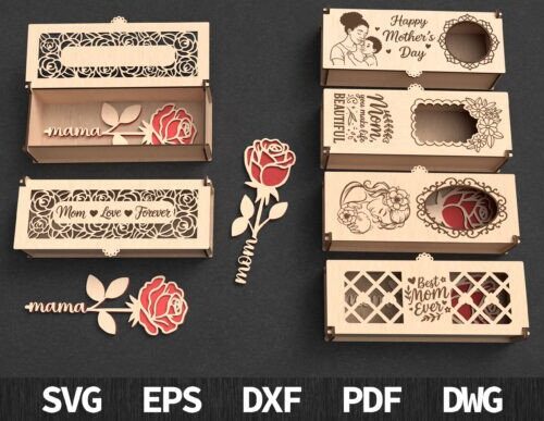 Paquete de caja de regalo con rosas para el Día de la Madre