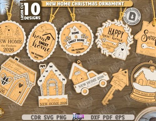 Adornos navideños para corte láser y CNC, decoración perfecta para el hogar