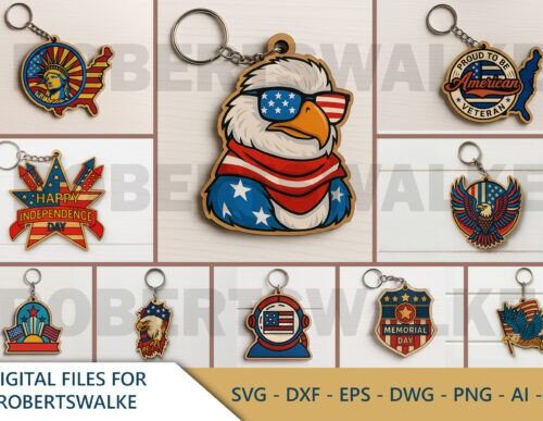 Paquete de llaveros de águila patriótica