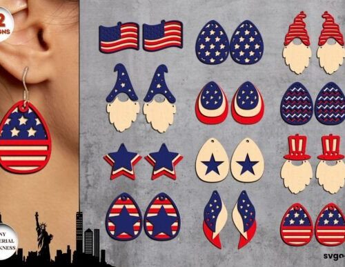 Paquete de aretes patrióticos