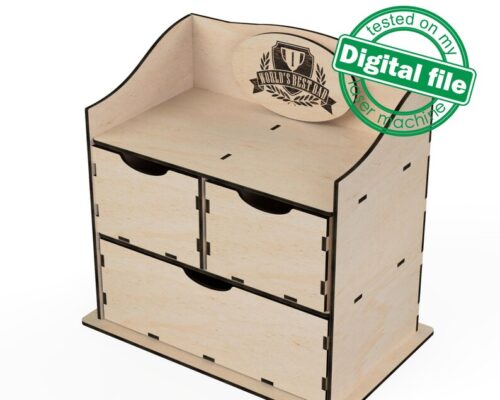 Pequeña cómoda de madera para almacenamiento de cajas