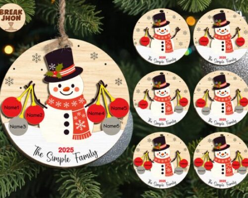 Adorno navideño personalizado 2025 para corte láser CNC