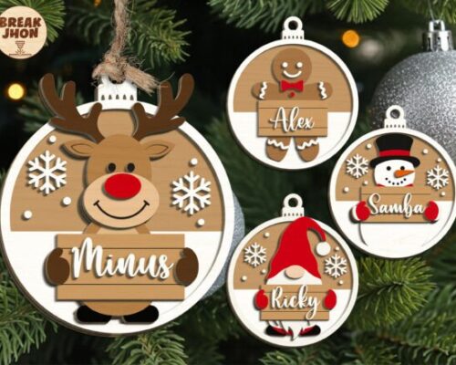 Adorno navideño personalizado para corte láser y CNC