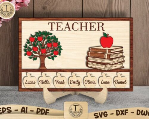 Letrero personalizado para profesor ideal para corte láser y CNC