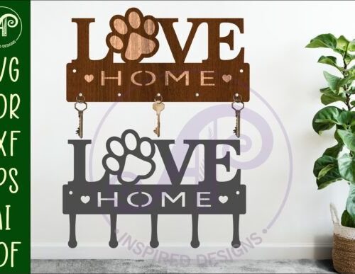 Porta llaveros mascota Love para corte láser