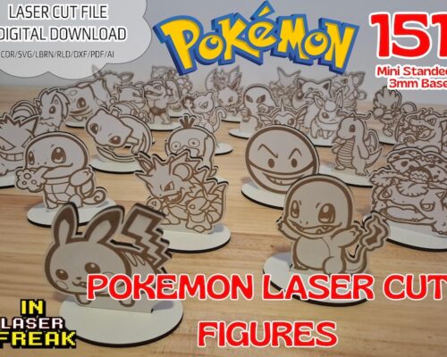 Pack Pokémon Diseño para corte láser y CNC, archivos SVG y DXF incluidos