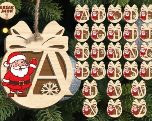 Adorno del alfabeto para Santa en MDF