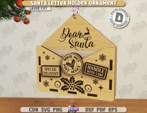 Adorno Noel para corte láser y CNC, decoración navideña