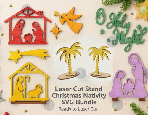Paquete Navidad MDF para corte láser y CNC