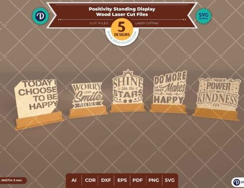 Juego de 5 expositores de palabras de pie
