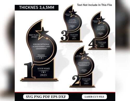 Set de trofeos para el 1º, 2º, 3º y 4º puesto