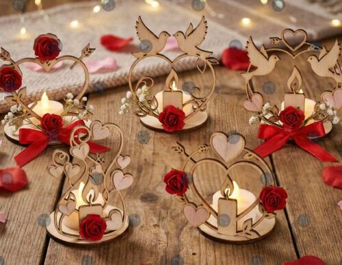Diseño de velas LED San Valentín para corte láser