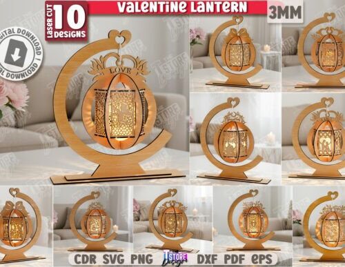 Diseño Día del Amor y la Amistad para corte láser CNC, archivos SVG y DXF incluidos