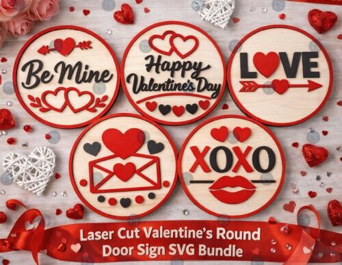 Decoración Día del Amor y la Amistad para corte láser, archivos SVG y DXF incluidos