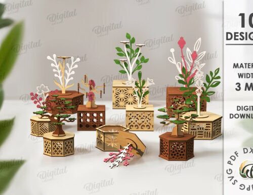 Paquete de cajas florales para decoración y manualidades