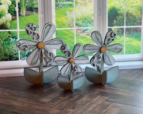 Trio de flores margaritas