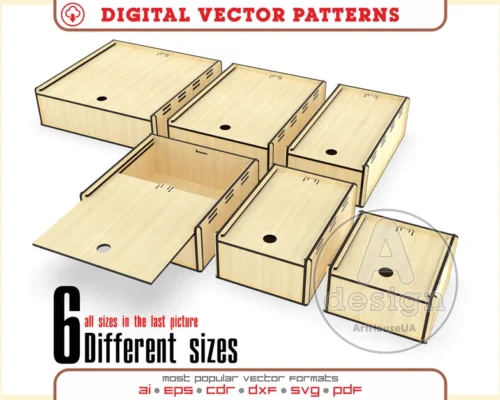 Cajas con archivo vectorial de tapa deslizante