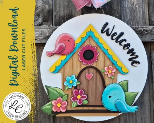 Colgador de puerta con forma de casa de pájaros