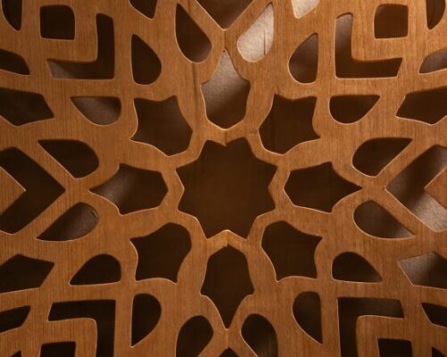 Rejilla madera patron geometrico corte laser